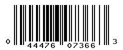 UPC barcode number 044476073663