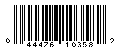 UPC barcode number 044476103582