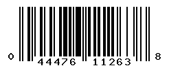 UPC barcode number 044476112638