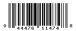 UPC barcode number 044476114748