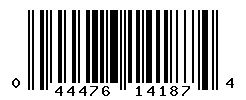 UPC barcode number 044476141874