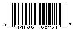 UPC barcode number 044600002217