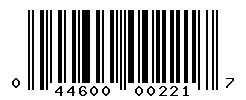 UPC barcode 044600002217