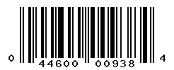 UPC barcode number 044600009384