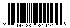 UPC barcode number 044600011516