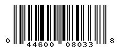 UPC barcode number 044600080338