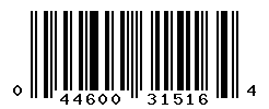 UPC barcode number 044600315164