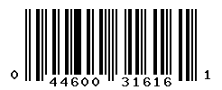 UPC barcode number 044600316161