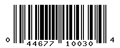 UPC barcode number 044677100304