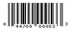 UPC barcode number 044700000533