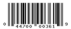 upc 044700003619 barcode image