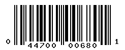 UPC barcode number 044700006801