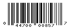 UPC barcode number 044700008577