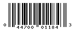 UPC barcode number 044700011843