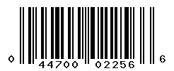 UPC barcode number 044700022566