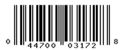 UPC barcode number 044700031728