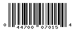 UPC barcode number 044700070154