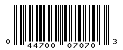 UPC barcode number 044700070703