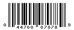 UPC barcode number 044700070789