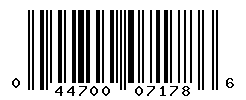 UPC barcode number 044700071786