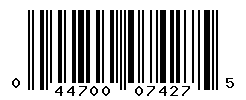 UPC barcode number 044700074275