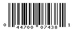 UPC barcode number 044700074381