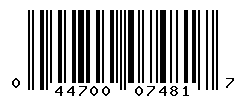 UPC barcode number 044700074817