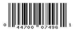 UPC barcode number 044700074961