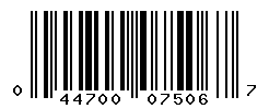 UPC barcode number 044700075067