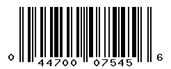 UPC barcode number 044700075456