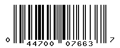 UPC barcode number 044700076637