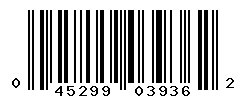 UPC barcode number 045299039362