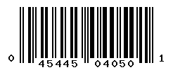 UPC barcode number 045445040501