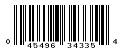 UPC barcode number 045496343354