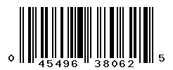 UPC barcode number 045496380625