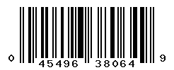 UPC barcode number 045496380649