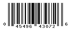 UPC barcode number 045496430726