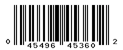 UPC barcode 045496453602