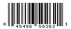 UPC barcode number 045496502621