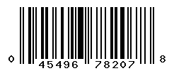 UPC barcode number 045496782078