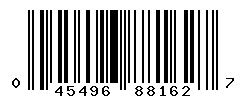 UPC barcode number 045496881627