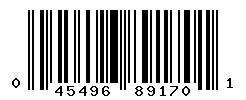 UPC barcode number 045496891701