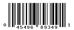 UPC barcode number 045496893491