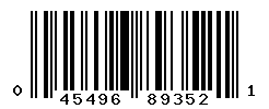UPC barcode number 045496893521