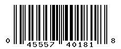 UPC barcode number 045557401818