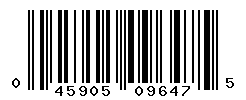 UPC barcode number 045905096475