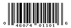 UPC barcode number 046074011016