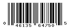 UPC barcode number 046135647505