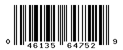 UPC barcode number 046135647529