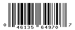 UPC barcode number 046135649707